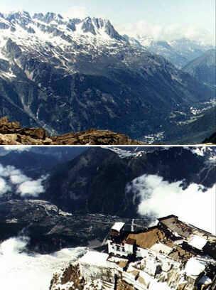 View 
from the Aiguille du Midi