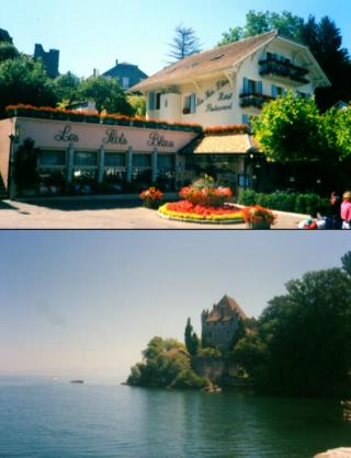 Les Flots 
Bleus - our hotel in Yvoire on the shore of Lake Geneva and Yvoire chateau